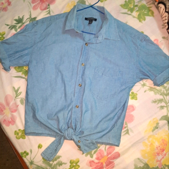 🌞Denim crop shirt - Picture 4 of 6